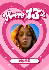 Tap to view Happy 13th Pink Heart Birthday Card