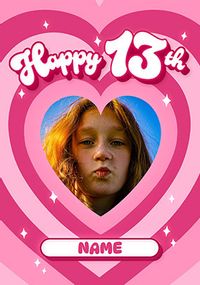 Tap to view Happy 13th Pink Heart Birthday Card
