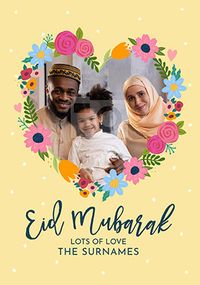 Eid Mubarak Floral Photo Card