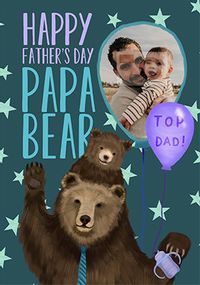 Papa Bear photo Father's Day Card