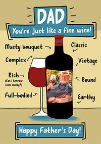 Fine Wine photo Father's Day Card