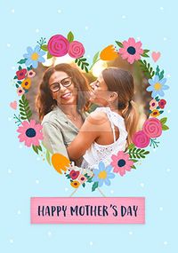 Tap to view Floral Heart Photo Mother's Day Card