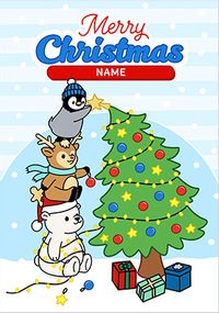 Tap to view Cute Animals Personalised Christmas Card