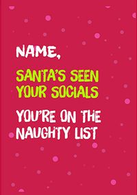 Seen Your Socials Personalised Christmas Card