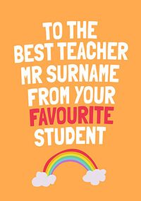 Best Teacher Personalised Card