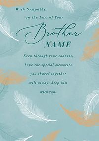Loss Of Brother Personalised Sympathy Card