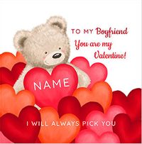 Big Love Bear Boyfriend Square Valentine's Day Card