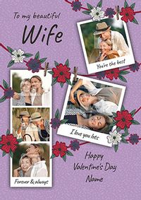 Valentine Banners Wife Photo Card