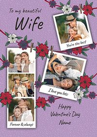 Tap to view Valentine Banners Wife Photo Card