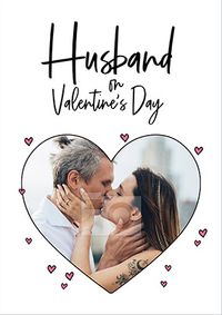 Husband on Valentine's Day Heart Photo Card