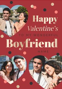 Boyfriend multi photo Valentine's Day Card