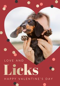 Tap to view Love and Licks photo Valentine's Day Card