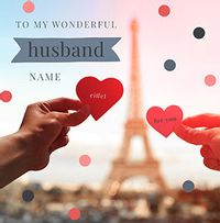 Wonderful Husband Personalised Valentine Card