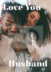 Tap to view Love You Husband full photo Valentine's Day Card