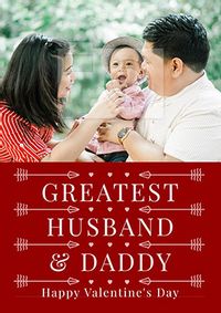 Husband And Daddy Photo Valentine card