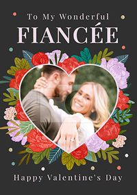 Tap to view Fiancée Heart Flowers Photo Valentine's Day Card