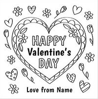 Tap to view Valentine's Day Heart Colour In Personalised Card