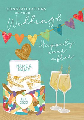 Happily Ever After Personalised Wedding Card