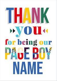 Tap to view Personalised Thank You Page Boy Wedding Card