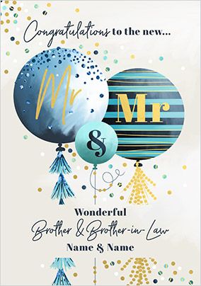 Brother & Brother In Law Personalised Wedding Card