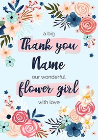 Thank You Flower Girl Personalised Wedding Card