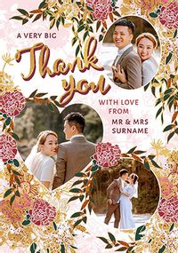 Tap to view A Very Big Thank You 3 Photo Wedding Card