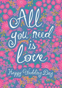 Tap to view All You Need is Love Wedding Day Personalised Card