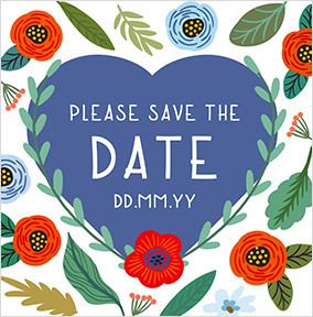 Floral Save the Date Personalised Card