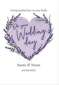 Lavenders Your Wedding Day Personalised Card