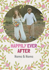 Tap to view Happily Ever After 1 Photo Wedding Card
