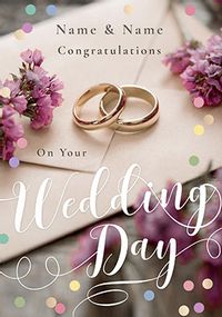 Wedding Day Rings Personalised Card