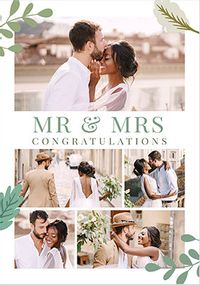 Tap to view Mr and Mrs Congratulations Multi Photo Wedding Card