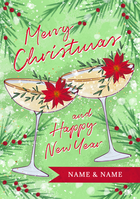 Christmas Gin Glasses Personalised Card - A5 - By Funky Pigeon