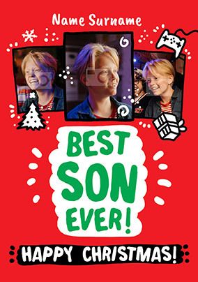 Best Son Photo Christmas Card