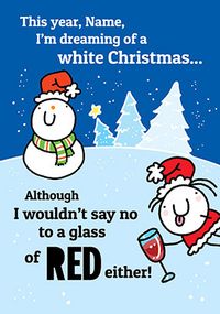 Personalised White Christmas Card