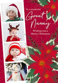 Nanny Poinsettia Photo Christmas Card