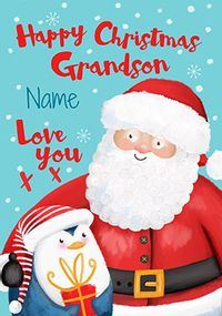 Santa Grandson Personalised Christmas Card