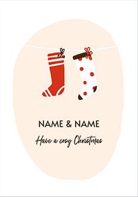 Cosy Christmas Stockings Personalised Card