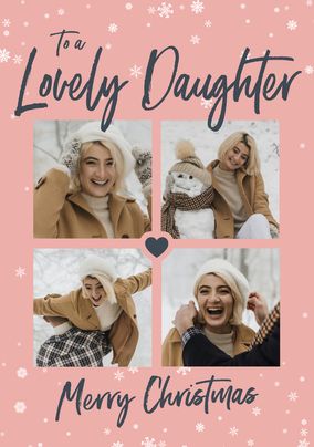 Lovely Daughter 4 Photo Christmas Card