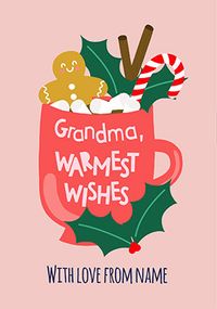 Tap to view Warmest Wishes Grandma Personalised Christmas Card