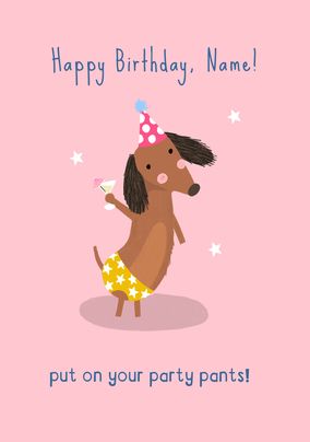 Party Pants Personalised Birthday Card