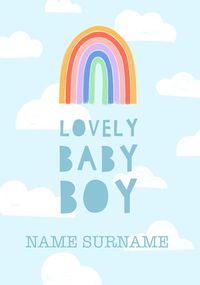 Lovely Boy Personalised New Baby Card
