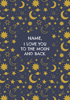 To The Moon And Back Personalised Card - Giant (A3) - By Funky Pigeon