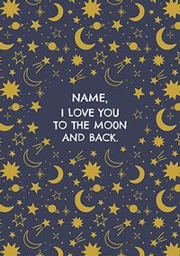 To the Moon and Back Personalised Card