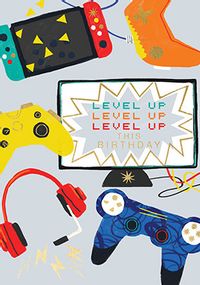 Tap to view Gaming Level Up Birthday Card
