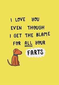 Tap to view Blamed For Your Farts Funny Father's Day Card