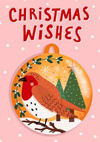 Robin Bauble Christmas Card