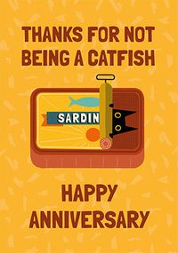 Not A Catfish Anniversary Card