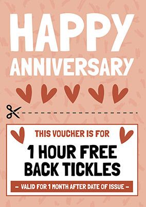 Back Tickles Anniversary Card