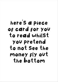 Pretend Not to See the Money Birthday Card